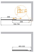 CEZARES Slider Шторка на ванну раздвижная, профиль - хром / стекло - прозрачное, ширина 80 см, стекло 6 мм