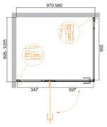 CEZARES Bellagio Душевой уголок квадратный двери распашные, профиль - черный / стекло - прозрачное, размер 100х100 см, стекло 8 мм