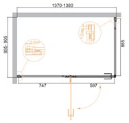 CEZARES Bellagio Душевой уголок прямоугольный двери распашные, профиль - черный / стекло - прозрачное, размер 140х90 см, стекло 8 мм