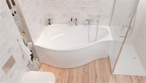 1MARKA Gracia Ванна асимметричная пристенная размер 160х95 см, цвет белый