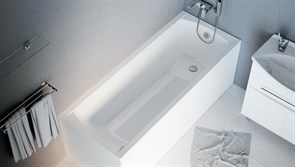1MARKA Modern Ванна прямоугольная пристенная размер 150х75 см, цвет белый