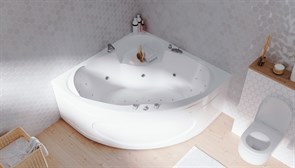 1MARKA Trapani Ванна угловая пристенная размер 140х140 см, цвет белый