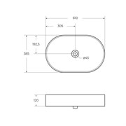 BELBAGNO Раковина керамическая накладная, овальная BB1479, 610x385x120