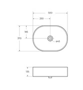 BELBAGNO Раковина керамическая накладная, овальная BB1483, 500x370x135