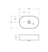 BELBAGNO Раковина керамическая накладная, овальная BB1497, 500x320x120