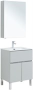 AQUANET Мебель для ванной напольная напольнаяАлвита New 60 1 ящик, 2 дверцы, серый