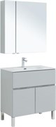 AQUANET Мебель для ванной напольная напольнаяАлвита New 80 1 ящик, 2 дверцы, серый