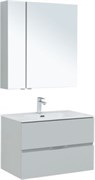AQUANET Мебель для ванной подвесная Алвита New 80 2 ящика, серый