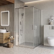 BELBAGNO Luce Душевой уголок квадратный размер 130x130 см профиль - хром / стекло - прозрачное, двери раздвижные, стекло 6 мм