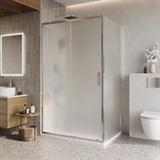 BELBAGNO Luce Душевой уголок прямоугольный размер 120x90 см профиль - хром / стекло - матовое, двери раздвижные, стекло 6 мм LUCE-AH-1-120/90-P-Cr