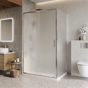 BELBAGNO Luce Душевой уголок прямоугольный размер 120x90 см профиль - хром / стекло - матовое, двери раздвижные, стекло 6 мм