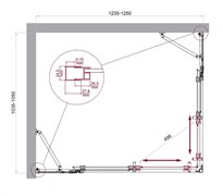 BELBAGNO Luce Душевой уголок прямоугольный размер 125x105 см профиль - хром / стекло - прозрачное, двери раздвижные, стекло 6 мм