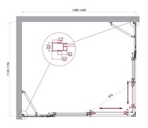 BELBAGNO Luce Душевой уголок прямоугольный размер 140x115 см профиль - хром / стекло - прозрачное, двери раздвижные, стекло 6 мм