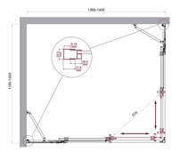 BELBAGNO Luce Душевой уголок прямоугольный размер 140x120 см профиль - хром / стекло - прозрачное, двери раздвижные, стекло 6 мм