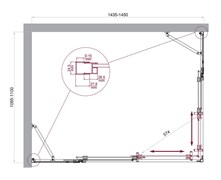 BELBAGNO Luce Душевой уголок прямоугольный размер 145x110 см профиль - хром / стекло - прозрачное, двери раздвижные, стекло 6 мм