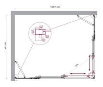 BELBAGNO Luce Душевой уголок прямоугольный размер 145x115 см профиль - хром / стекло - прозрачное, двери раздвижные, стекло 6 мм