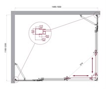 BELBAGNO Luce Душевой уголок прямоугольный размер 150x120 см профиль - хром / стекло - прозрачное, двери раздвижные, стекло 6 мм