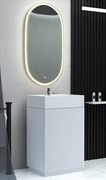 SANVIT Рольф мини 3d  Тумба под раковину напольная для ванной комнаты, одна дверь, 3D фасады  с  механизмом плавного закрывания Push to open (раковина Melana MLN-7295)