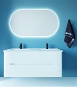 SANVIT Форма 120 Тумба под раковину подвесная для ванной комнаты , 2 выдвижных ящика (раковина R9122D)