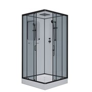 NIAGARA Premium Душевая кабина квадрат размер 90x90 см, профиль - черный матовый / стекло - тонированное NIAGARA69010134QBLACK