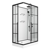 NIAGARA Standart Душевая кабина прямоугольник правая размер 100x80 см, профиль - черный матовый / стекло - прозрачное ST100/80/15QR/KL/BKT