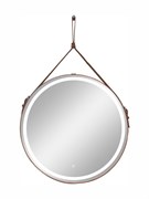 CONTINENT Зеркало с подсветкой круглое диаметр 80 см, сенсор, цвет коричневый