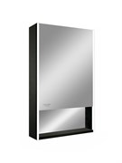 CONTINENT Filit Black Зеркальный шкаф с подсветкой прямоугольный (ШxВ) 50x80 см, датчик движения, цвет черный