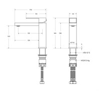 CEZARES Slider Смеситель для раковины однорычажный с донным клапаном, черный матовый