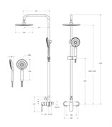 CEZARES Stylus Душевая стойка со смесителем, брашированное золото