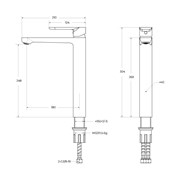 CEZARES Stylus Смеситель для накладной раковины однорычажный, без донного клапана, хром