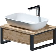 1MARKA Grunge Loft Тумба под раковину подвесная ширина 60 см, цвет дуб Вотан Ц0000001580