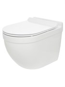 AQUAme Унитаз подвесной сиденье SoftClose, технология смыва QUIET, скрытый крепеж. 520х360х410, белый AQM2010