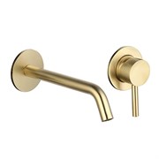 AQUAme Siena Смеситель для раковины настенный на 2 отв. 180мм, внутр монтаж в компл., Brushed gold AQM6215BG