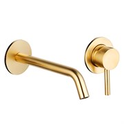 AQUAme Siena Смеситель для раковины настенный на 2 отв. 180мм, внутр монтаж в компл., Glossy gold AQM6215GG