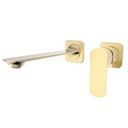 AQUAme Monza Смеситель для раковины настенный на 2 отв., внутр монтаж в компл., Brushed gold AQM6315BG