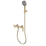 AQUAme Monza Смеситель для ванны однорычажный, с душевым набором, 3 режима, Brushed gold AQM6312BG