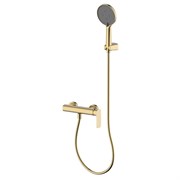 AQUAme Monza Смеситель для душа однорычажный, с душевым набором, 3 режима, Brushed gold AQM6313BG