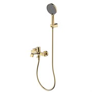 AQUAme Asti Смеситель для ванны однорычажный, с душевым набором, 3 режима, Brushed gold AQM6412BG