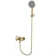 AQUAme Imola Смеситель для ванны, с душевым набором, ?120 мм, 3 режима, Brushed gold AQM6712BG