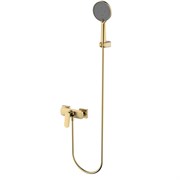 AQUAme Imola Смеситель для душа, с душевым набором, ?120 мм, 3 режима, Brushed gold AQM6713BG