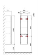 AQUAme "S4" Пенал подвесной, цвет серый. AQM9004GM