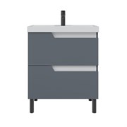 SANTA Тумба для раковины "Антарес 70" 2 ящика напольная (ум. Астория 70), графит матовый SANTA 700520