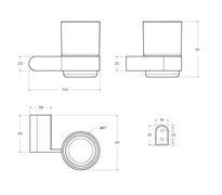 CEZARES Stylus Стакан подвесной, стекло, исполнение хром STYLUS-TUMS-01