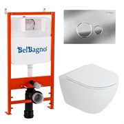 BELBAGNO Комплект 4 в 1 Унитаз подвесной с сиденьем CEZARES STYLUS-TOR CZR-6601-TH-TOR/CZR-2316-SC+Система инсталляции 2 в 1 BelBagno BB026/BB081CR CZR-6601-TH-TOR/CZR-2316-SC/BB026/BB081CR