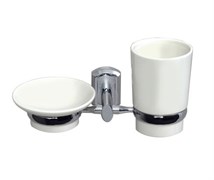WASSERKRAFT K-28126 Держатель стакана и мыльницы, хром WASSERKRAFT 28126