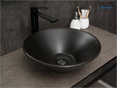 GID Раковина N9102bg 53383 накладная черная графит 42x42x15 GID-53383