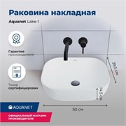 AQUANET Fine Раковина накладная ширина 50 см, черный AQUANET-273682
