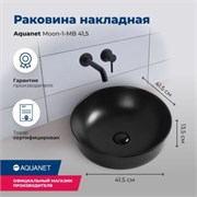 AQUANET Moon Раковина накладная ширина 40 см, белый AQUANET-211284