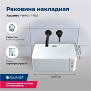 AQUANET Moon Раковина накладная ширина 45 см, черный AQUANET-273671