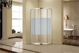 AQUANET Practic Душевой уголок четверть круга двери раздвижные размер 90x90 см профиль - хром / стекло - прозрачное AQUANET-AE10-Q-90x90U-CP